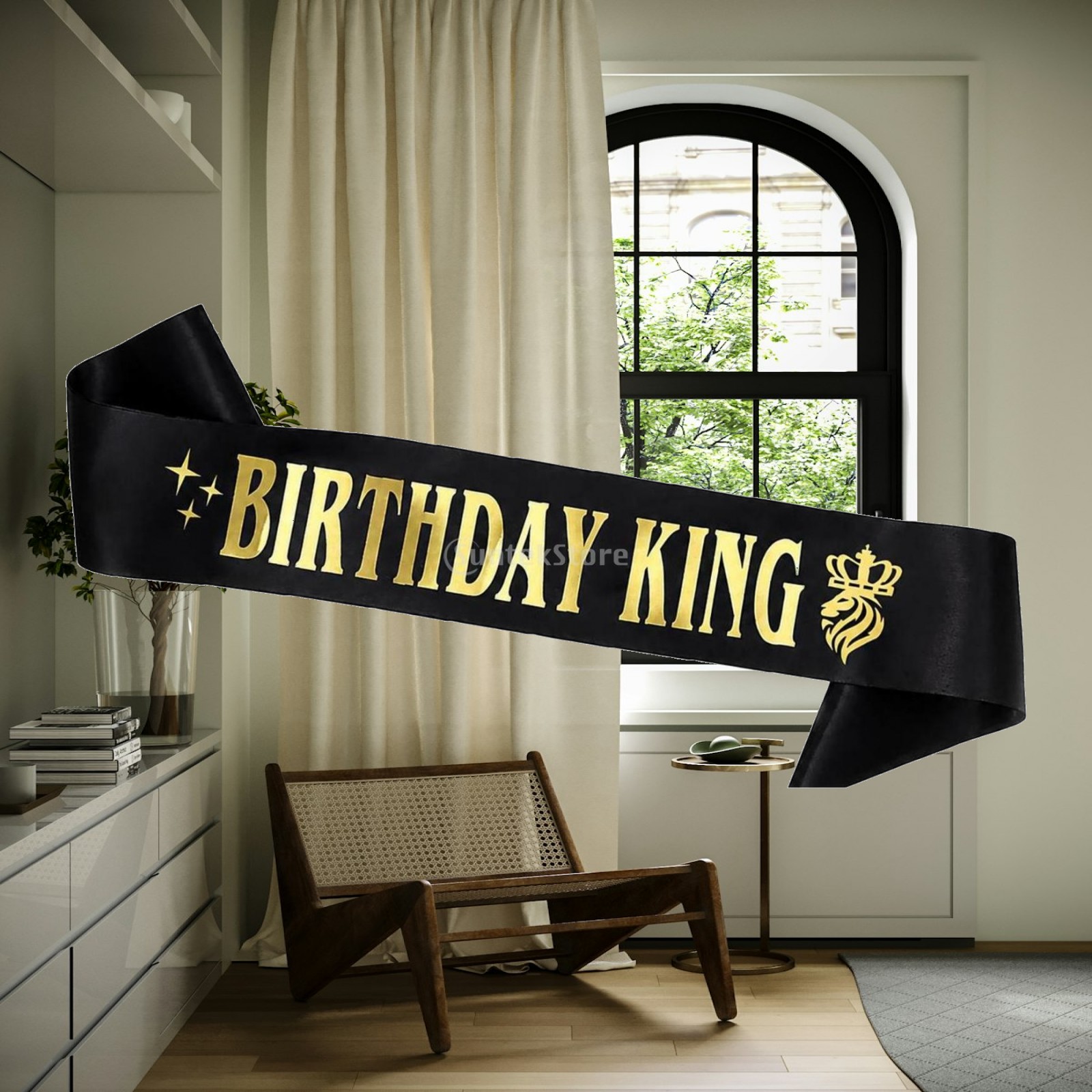 Birthday Sash Glitter - Brokatowa korona króla na przyjęcie urodzinowe,