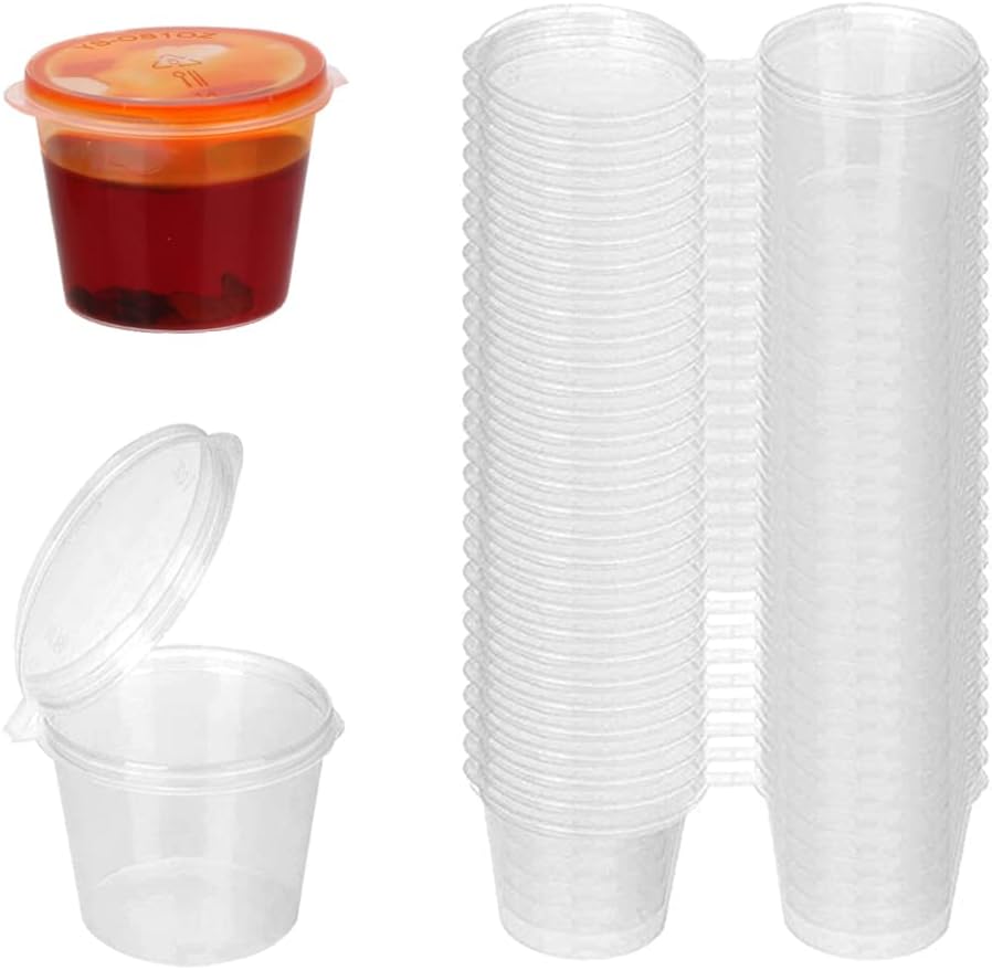 Plastic Cup 50Pcs - Jednorazowe przezroczyste plastikowe pojemniki na sos