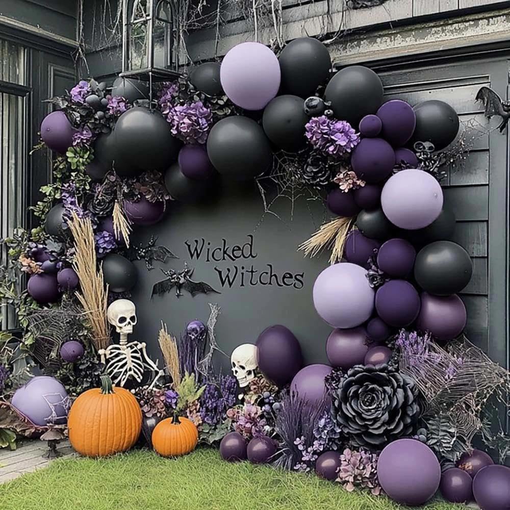 Balloon Arch Kit - Zestaw Łuku Balonowego w Kolorze Czarno-Fioletowym,