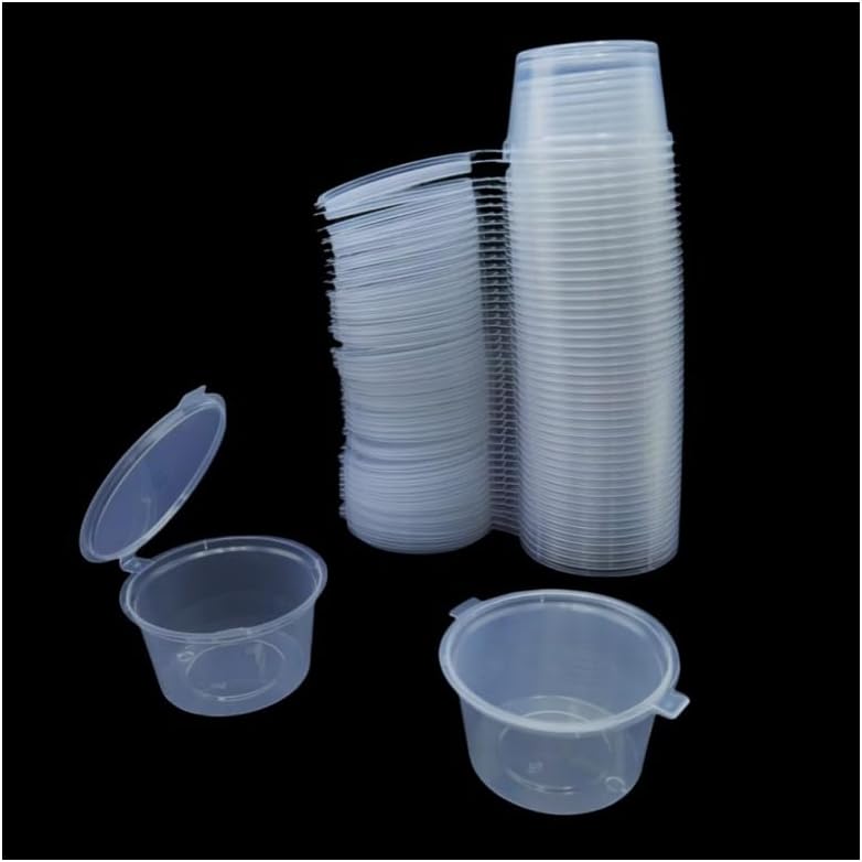 Plastic Cup 50Pcs - Jednorazowe przezroczyste plastikowe pojemniki na sos